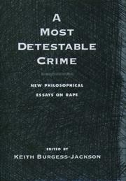 Cover of: A Most Detestable Crime by Keith Burgess-Jackson