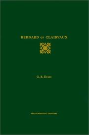 Cover of: Bernard of Clairvaux by G. R. Evans