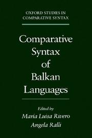 Cover of: Comparative syntax of Balkan languages