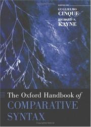 Cover of: The Oxford handbook of comparative syntax by edited by Guglielmo Cinque, Richard S. Kayne.