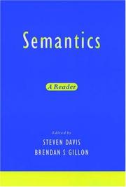 Cover of: Semantics by edited by Steven Davis and Brendan S. Gillon.