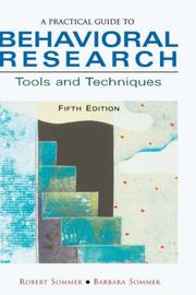 Cover of: A practical guide to behavioral research by Robert Sommer