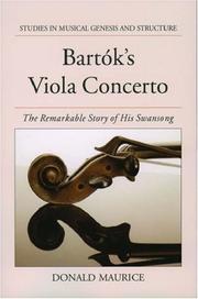 Cover of: Bartok's Viola Concerto by Donald Maurice