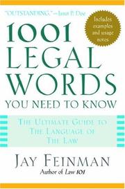 Cover of: 1001 legal words you need to know