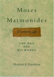 Cover of: Moses Maimonides by Herbert A. Davidson, Herbert A. Davidson