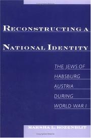 Cover of: Reconstructing a National Identity by Marsha L. Rozenblit