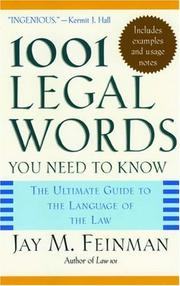 Cover of: 1001 Legal Words You Need to Know: The Ultimate Guide to the Language of the Law