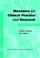 Cover of: Measures for Clinical Practice and Research: A Sourcebook Volume 1