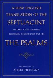 Cover of: A New English Translation of the Septuagint: Psalms