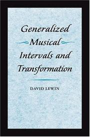 Cover of: Generalized Musical Intervals and Transformations
