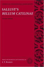 Cover of: Sallust's Bellum Catilinae (American Philological Association Classical Texts With Commentary Series)