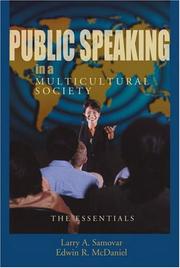 Cover of: Public Speaking in a Multicultural Society by Larry A. Samovar, Edwin R. McDaniel