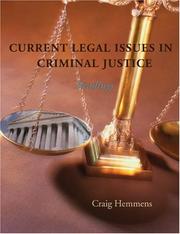 Cover of: Current Legal Issues in Criminal Justice by Craig Hemmens