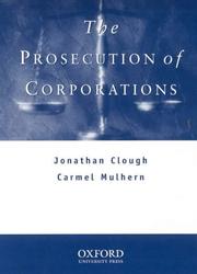 Cover of: The prosecution of corporations