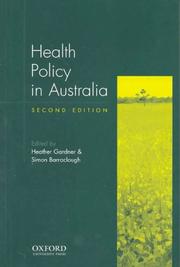 Cover of: Health Policy in Australia