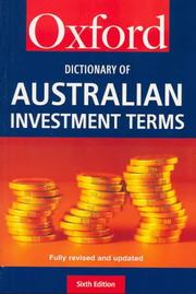 Cover of: The dictionary of Australian investment terms