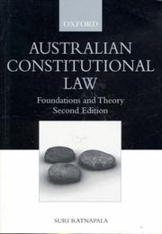 Cover of: Australian Constitution Law: Foundations and Theory