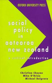 Cover of: Social policy in Aotearoa/New Zealand: a critical introduction