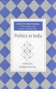 Cover of: Politics in India by edited by Sudipta Kaviraj.