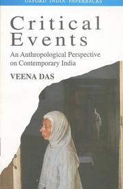 Cover of: Critical Events by Veena Das