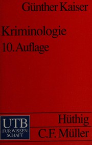 Cover of: Kriminologie. Eine Einführung in die Grundlagen