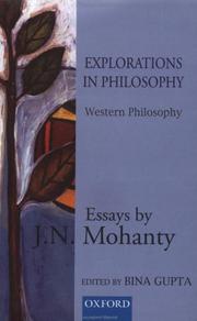Cover of: Explorations in Western Philosophy: Essays by J.N. Mohanty Volume 2