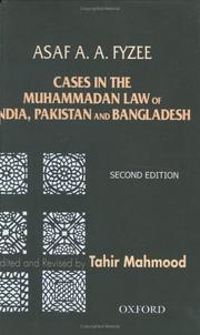 Cover of: Cases in the Muhammadan law of India, Pakistan, and Bangladesh