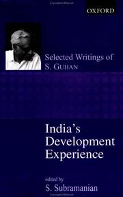 Cover of: India's development experience: selected writings of S. Guhan