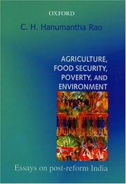Cover of: Agriculture, food security, poverty, and environment: essays on post-reform India