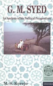 Cover of: G. M. Syed: An Analysis of His Political Perspectives