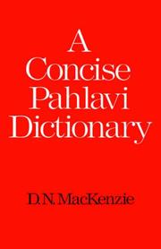 Cover of: A concise Pahlavi dictionary