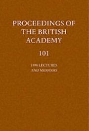 Cover of: Proceedings of the British Academy: Volume 101: 1998 Lectures and Memoirs (Proceedings of the British Academy)