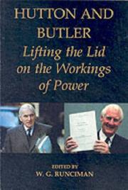 Cover of: Hutton and Butler: Lifting the Lid on the Workings of Power (British Academy Occasional Papers)