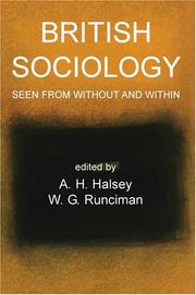 Cover of: British Sociology Seen from Without and Within (British Academy Occasional Papers)