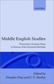 Cover of: Middle English studies: presented to Norman Davis in honour of his seventieth birthday
