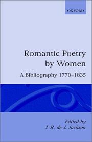 Cover of: Romantic poetry by women: a bibliography, 1770-1835