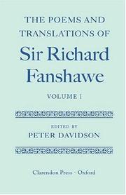 Cover of: The poems and translations of Sir Richard Fanshawe