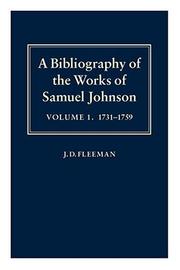 Cover of: A bibliography of the works of Samuel Johnson by Fleeman, J. D.