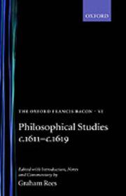 Cover of: Philosophical studies, c. 1611-c. 1619 | Francis Bacon