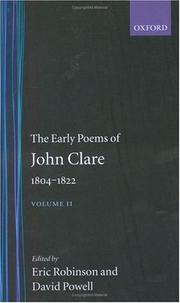 Cover of: The early poems of John Clare, 1804-1822 by Clare, John