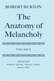 Cover of: The Anatomy of Melancholy: Volume II by Robert Burton