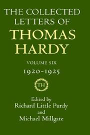 Cover of: The Collected Letters of Thomas Hardy: Volume 6: 1920-1925 (Collected Letters of Thomas Hardy Vol. 6)