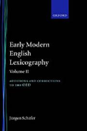 Cover of: Early modern English lexicography