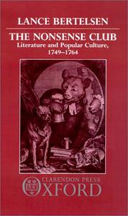 Cover of: The Nonsense Club: literature and popular culture, 1749-1764