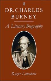 Cover of: Dr. Charles Burney: a literary biography
