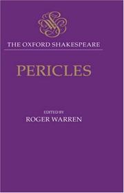 Cover of: A reconstructed text of Pericles, Prince of Tyre by William Shakespeare