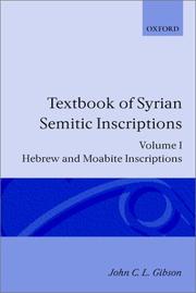 Cover of: Textbook of Syrian Semitic inscriptions