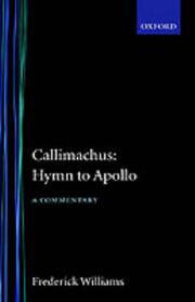 Cover of: Callimachus by Williams, Frederick