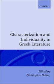 Cover of: Characterization and individuality in Greek literature | 