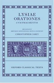 Cover of: Lysiae Orationes cum Fragmentis
